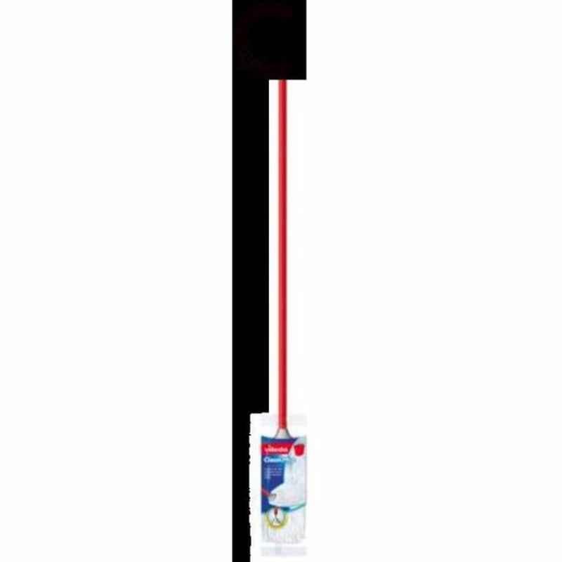 Vileda Classic Cotton Floor Mop With Stick, Red/White