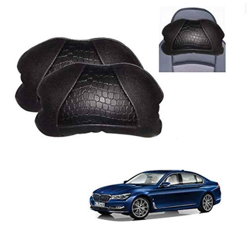 Kozdiko 2 Pcs Black Neck Rest Cushion Pillow Set for BMW 7 Series