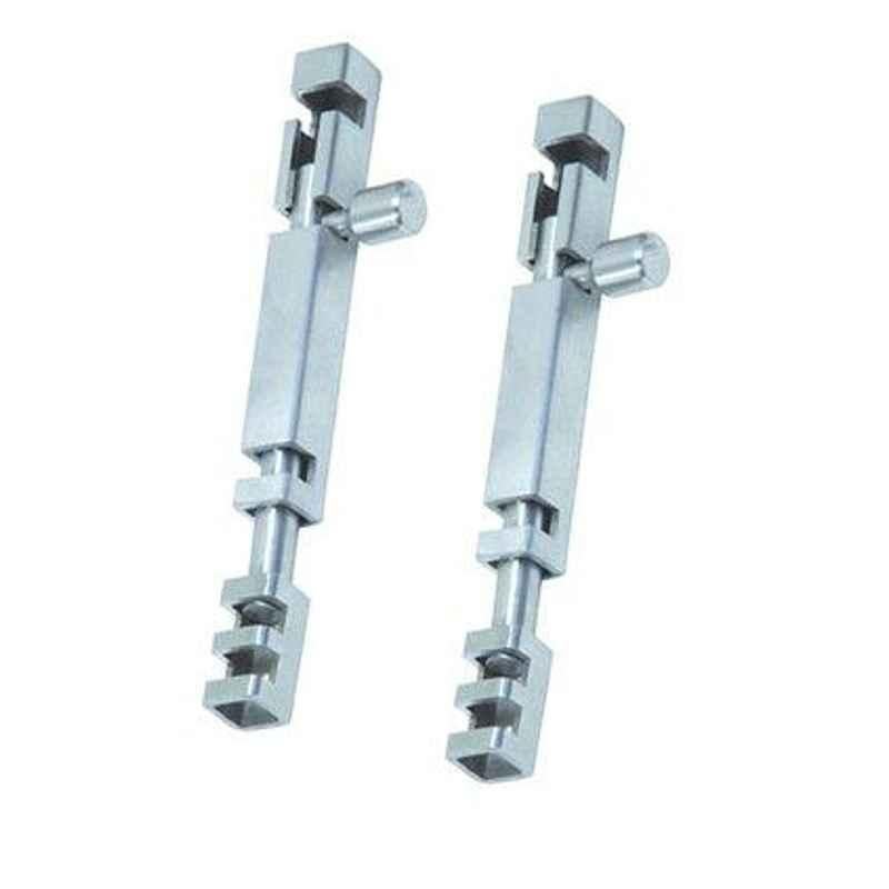 Smart Shophar 10 inch Stainless Steel Silver Square Section Tower Bolt, SHA40TW-SQSE-SL10-P2 (Pack of 2)
