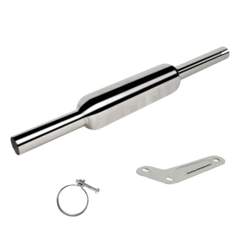 AllExtreme EX131 Chrome UC Small Empty Thin Stainless Steel Exhaust Silencer