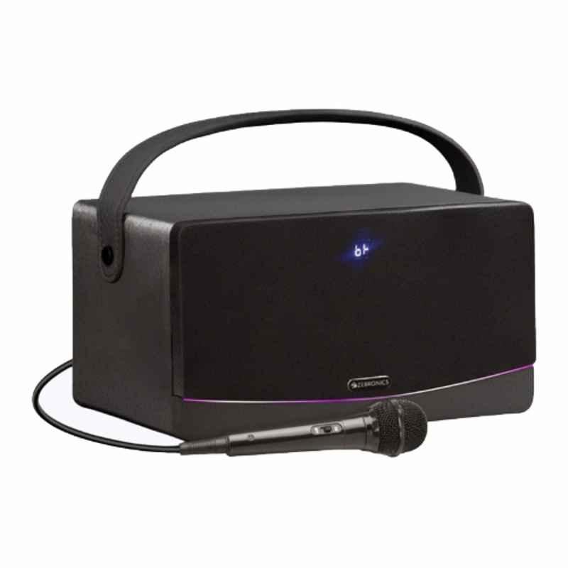 Zebronics Sound Feast 65 20W Black Portable Bluetooth Speaker with Wired Mic, Carry Handle & RGB LED Modes, PSPK 66