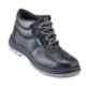 NEOSafe Helix A7025 High Ankle Steel Toe Black Leather Work Safety Shoes, Size: 6