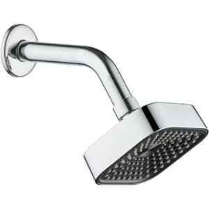 ProHome 4 inch Plastic Silver Chrome Finish Square High Pressure Overhead Shower with 9 inch Shower Arm