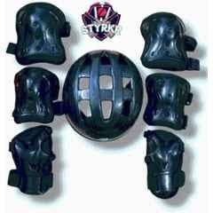 STYRKR Plastic & EVA Foam Black Protective Skating/Cycling Guard Kit | Multi Sport Gear for Kids 12 Cycling KitKIT-695