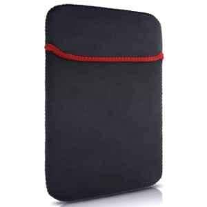 Mak World 12 inch Red & Black Fabric Reversible Laptop Sleeve Cover Case