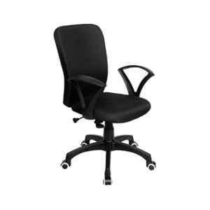 Rose Zebra Black Fabric Medium Back Revolving Office Chair