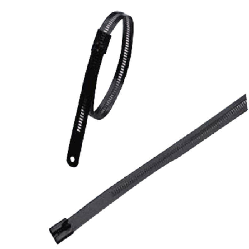 Aftec 12x225mm Non-Magnetic Stainless Steel Multi Lock Polyester Coated Cable Tie, ACTI 12-225 MLP