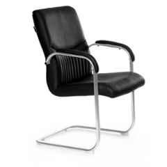 High Living Black Leatherette Visitor Chair, HL_V4 (Pack of 2)