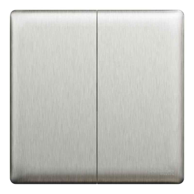 Schneider Electric Unica X 16A 250V 2 Way 2 Gangs Stainless Steel Switch, NUX32_2_SS