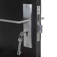 Handle Waala Luna 8 inch Stainless Steel Silver Ky Plate Mortise Door Lock Set