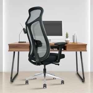 Rose Curve Mesh Grey & Black High Back Mesh Ergonomic Home Office Desk Chair with 4D Adjustable Armrest