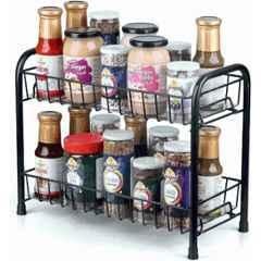 Niskoware Iron 2-Tier Spice Rack Space Saving & Multipurpose Organizer for Kitchen