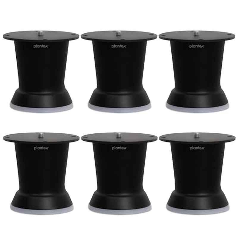 Plantex 3 inch Stainless Steel Black Sofa Stylish Sofa Legs with Rubber Grip (Pack of 6)