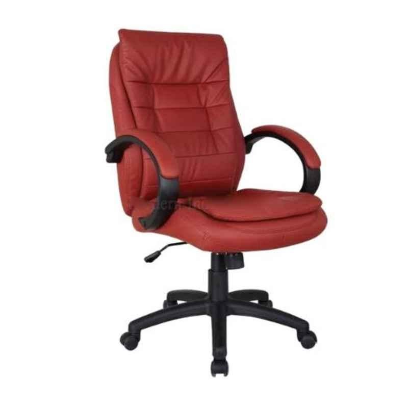 Modern India Leatherate Maroon High Back Office Chair, MI240