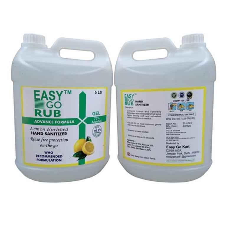 Easy Go Rub 5L 70% Ethyl Alcohol Gel Based Hand Sanitizer