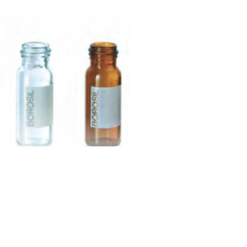 Borosil 100 Pcs 2ml Clear USP Type I Flat Bottom 9mm Screw Neck Vial, VO02C10900S000 (Pack of 10)