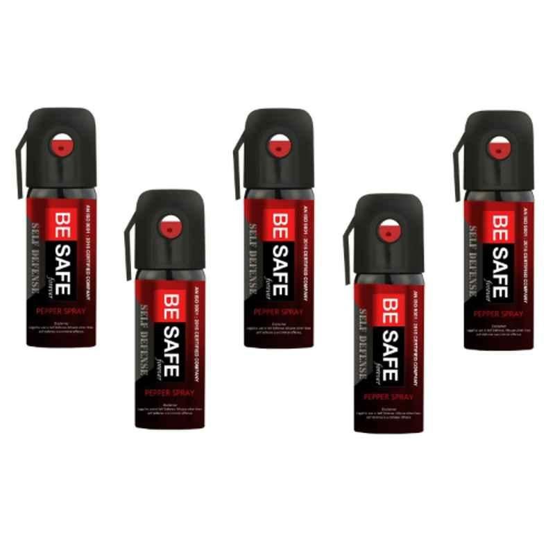Besafe Forever 60ml Black Max Protection Self Defense Pepper Spray, BE-BPS-501 (Pack of 5)