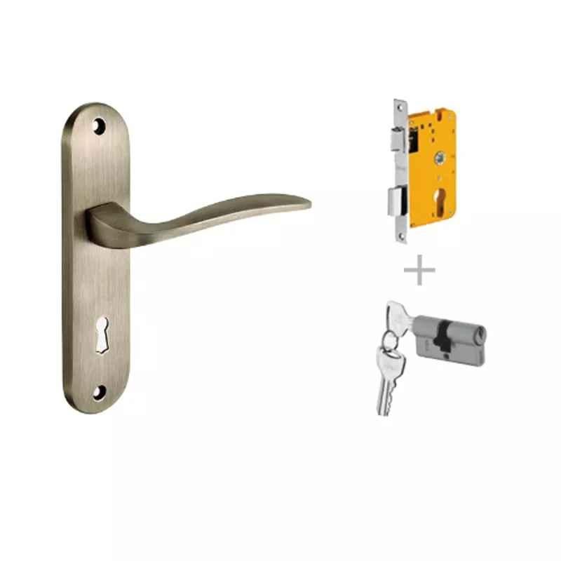 Dorset Skew HL SKE PT 175mm Stainless Steel PT Finish Lock Set with Key & 60mm Knob Cylinder