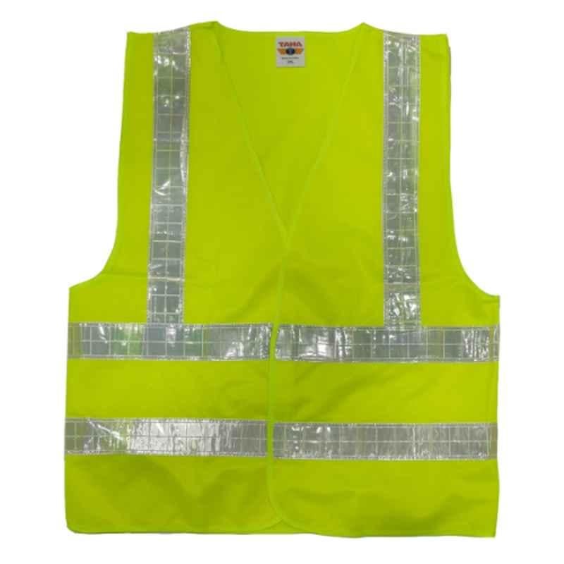 Taha Polyester Yellow SJ 4 Line Safety Jacket, Size: M