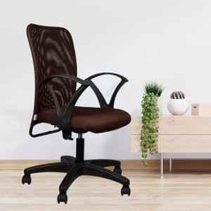 White Clouds Enterprise Sigma Sonic Brown Medium Mesh Back Ergonomic Swivel Lumber Support Desk Office Chair, 24