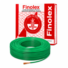Finolex Silver 1.5 Sqmm Single Core Green Copper Flame Retardant PVC Insulated Industrial Cable, Length: 90 m