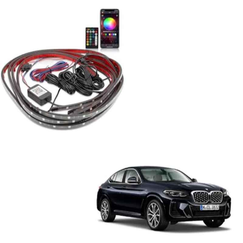 Kozdiko 12V Car Underbody Multicolor LED Strip Light Set with Wireless Remote for BMW X4