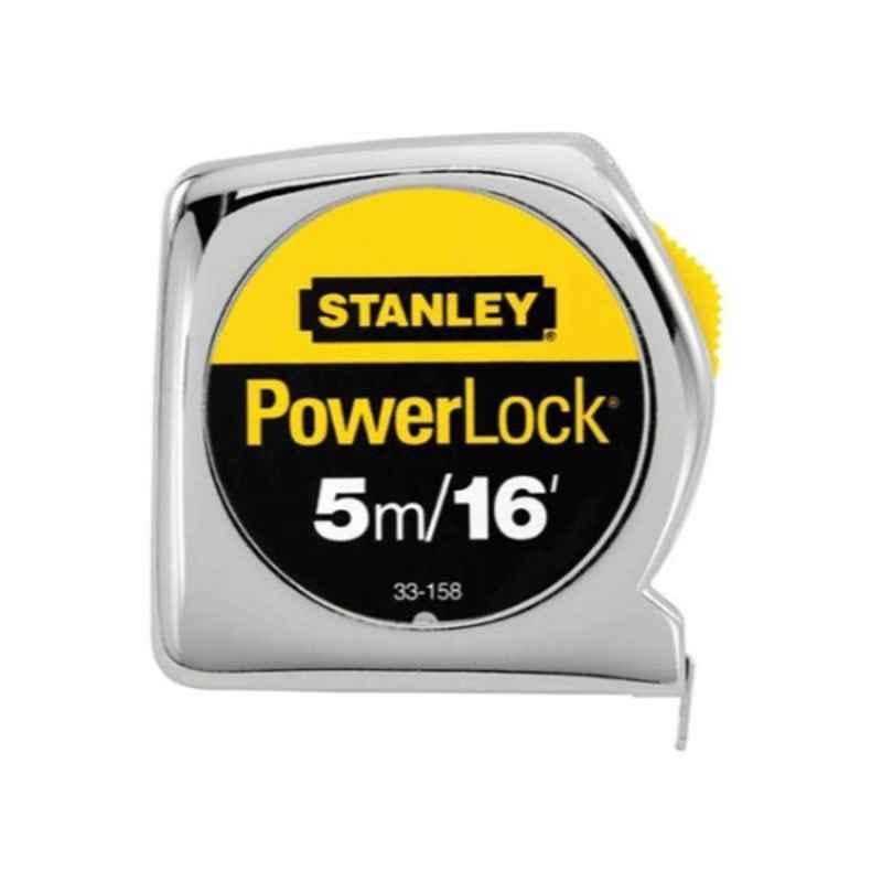 Stanley Powerlock Tape 5m Silver & Yellow Measure, STHT33158-8