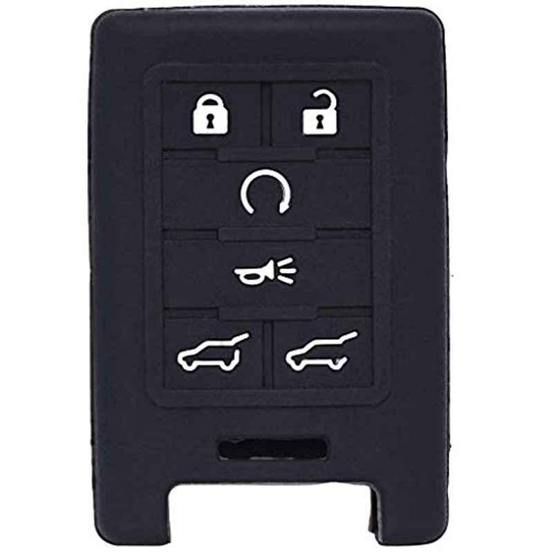 Rubik 6 Buttons Black Car Key Silicone Cover for Cadillac