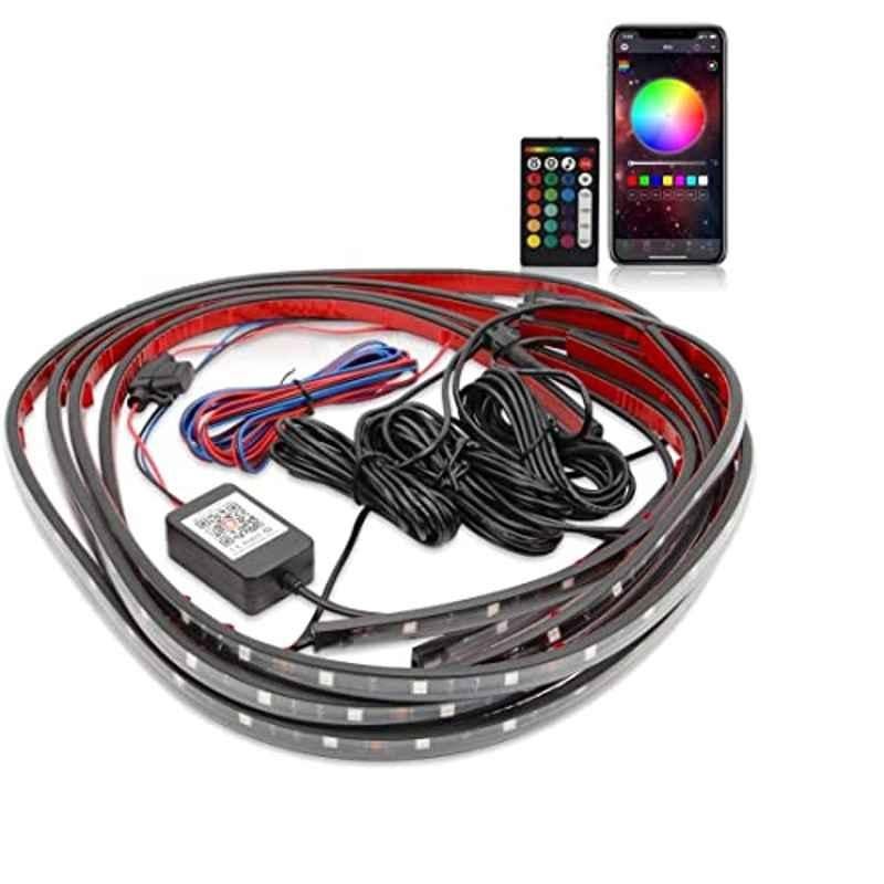 Kozdiko 4 Pcs Car Underbody Multicolor Neon Light Set with IR Remote for Chevrolet Enjoy