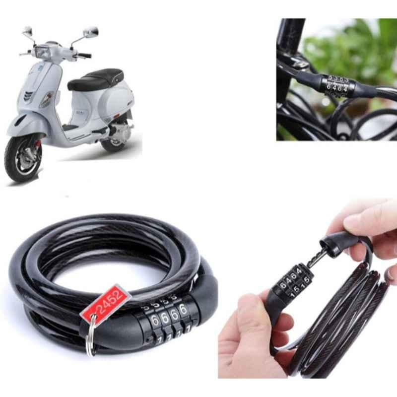 Auto Pearl PVC & Plastic Black Combination Cable Lock for SXL 150 BS6, NumberLock_SXL_150_BS6