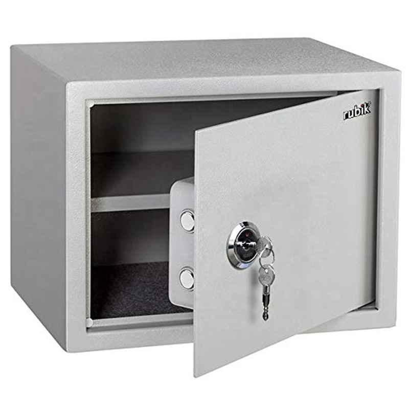 Rubik Alloy Steel White Safe Box with Key, RB30K1