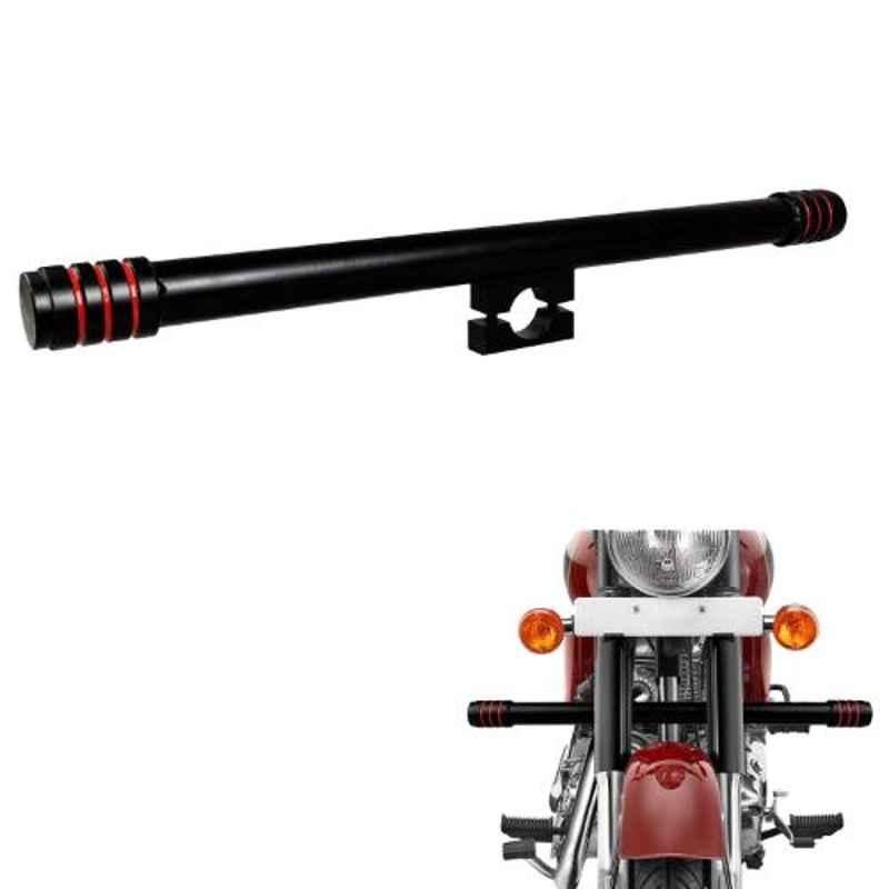 AllExtreme EXSRLB1 Black & Red Single Rod Leg Guard Crash Safety Bar