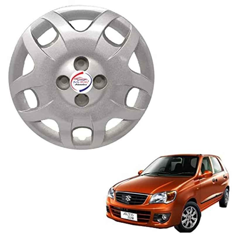 Auto Pearl 4 Pcs 13 inch ABS Punto Silver PN 16 Hubcap Wheel Cover Set with Retention Ring for Maruti Suzuki Alto K10 Old