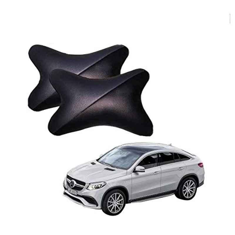 Kozdiko 2 Pcs Memory Foam Grey & Black Car Neck Rest Cushion Pillow Set for Mercedes Benz B-Class