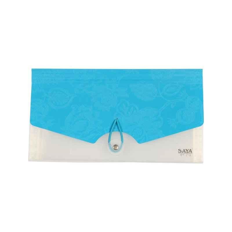 Saya SY013 Aqua Blue Cheque Book Expanding Folder Vibrant, Weight: 88.7 g (Pack of 20)