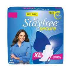 Stayfree 40 Pcs White Cotton Wings Sanitary Pad Packet, Size: XL