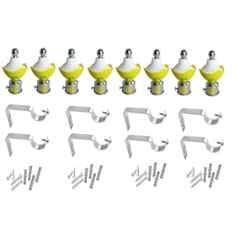 Ojass 10x5cm Plastic & Stainless Steel Yellow Curtain Bracket with Support Clamp, KB08YLW (Pack of 8)