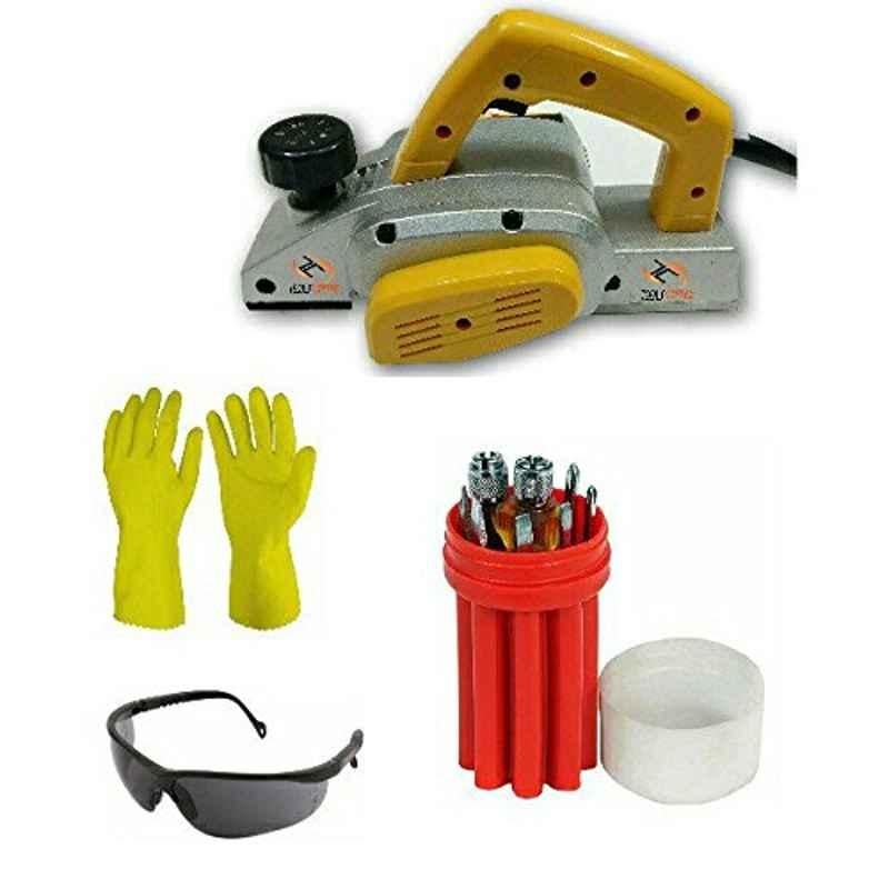 Krost Powerful Electric Wood Hand Planer With Safety Goggles, Safety Gloves, Screwdriver Set