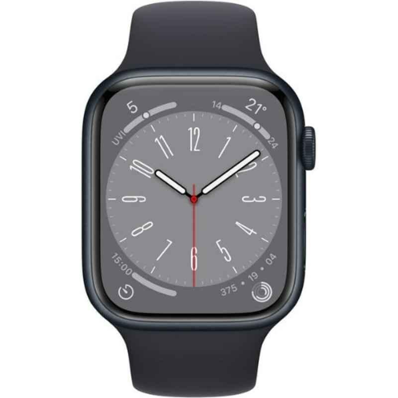 Apple Series-8 45mm Aluminium Case Midnight GPS + Cellular Watch with Regular Sport Band