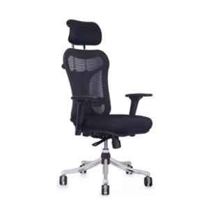 Praga Seating Zmax 25.5x24.5x47.5 inch Polypropylene High Back Black Ergonomic Office Chair, ZMBLBLBLMA3PHB3D