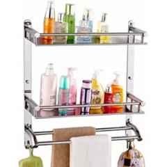 IRIS 16x5x16 inch Stainless Steel 3 in 1 Multipurpose Bathroom Shelf