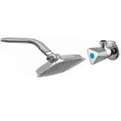 Senkiddpro Triangle Stainless Steel Chrome Finish Wall Mounted Angle Cock with 4x4 inch Square Shower