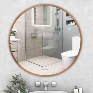 Plantex Mirror for Wall/Aluminium Frame Bathroom Mirror/Round Mirrors for Bathroom/Wall Mount Mirrors for Bedroom/Dressing Room/Living Rooms/Entryway Shatterproof 24inch-Gold Brushed