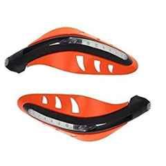 AOW Motorcycle Handguards with Led Light for 7/8 inch Grips - 300 * 140 * 110mm (Orange) Universal for Honda Bikes