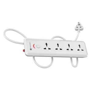 Portronics Power Plate 11 White 4 Power Sockets Power Converter with 3 M Long Power Cable, POR 1692