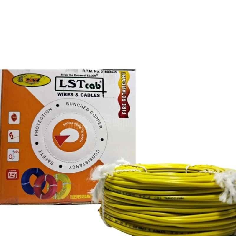 LST CAB 0.75 Sqmm Single Core Yellow FR PVC Insulated CCR Copper Wire for Domestic & Industrial Purpose, Length: 58 m