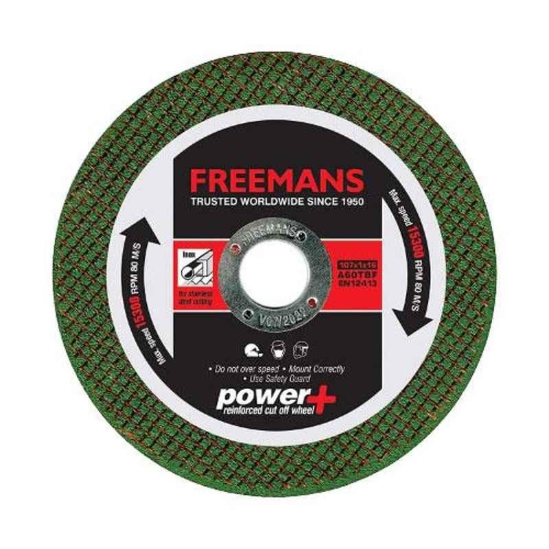 Freemans Power+ 4 inch Black & Green Reinforced Cut Off Wheel, CG+105 (Pack of 100)