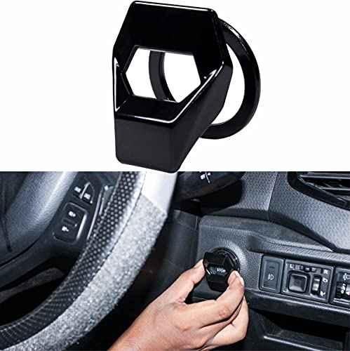Bling Crystal Car Engine Start Stop Button Cover Pangpai Car Cute Push to Start Button Cover Accessories Black Car Decoration Interior Sticker for Women Girl 