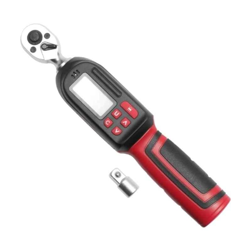 Delta Imports 1/4 inch 1-20Nm Metal Black & Red Ratchet Head Digital Torque Wrench, BS02020B