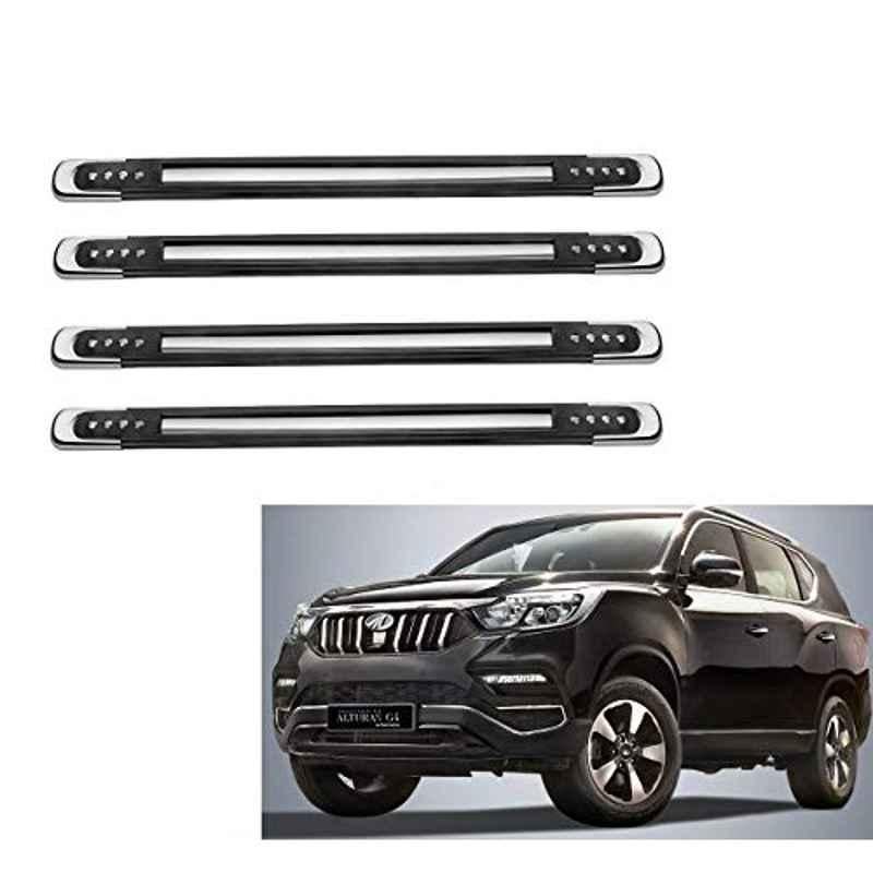 Kozdiko 4 Pcs Designer Black Bumper Protector Set for Mahindra Alturas G4, Koz-36253